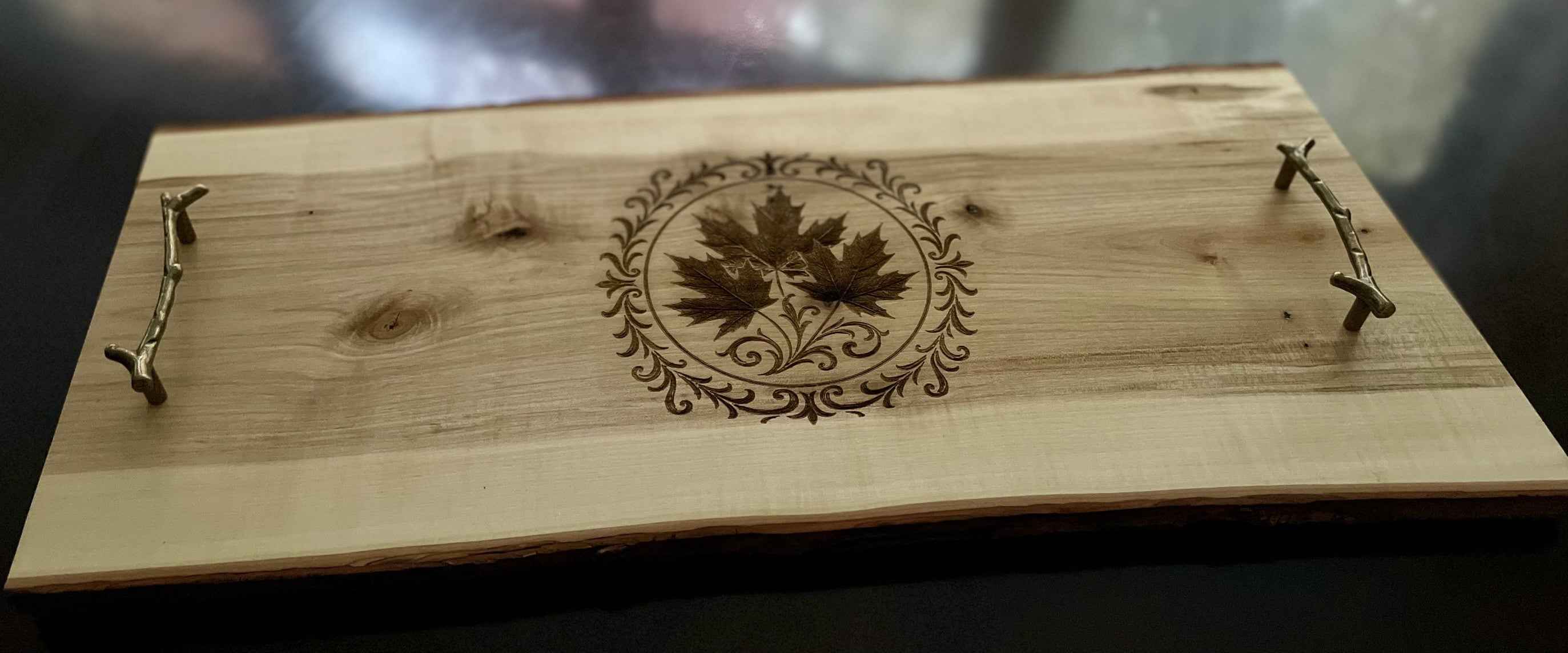 Live Edge Charcuterie Board  - Maple Leaf - Great North Gear