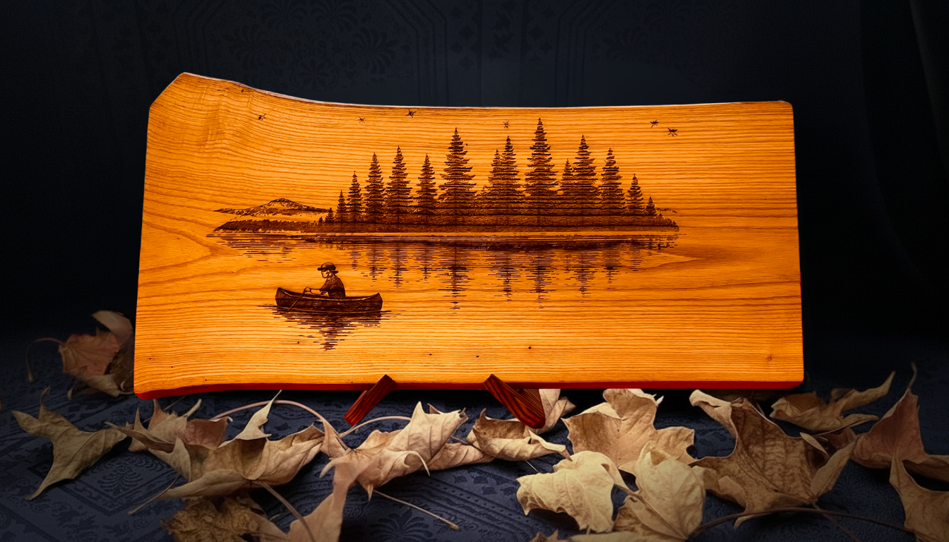 Live Edge Charcuterie Board  - Lake Scene