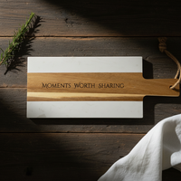 Personalized Marble & Acacia Charcuterie Serving Board - Great North Gear