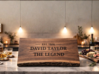 Personalized Milestone Birthday Live Edge Charcuterie Board - Great North Gear