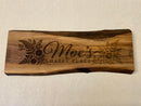Original photo of Moe’s Happy Place completed custom live edge sign