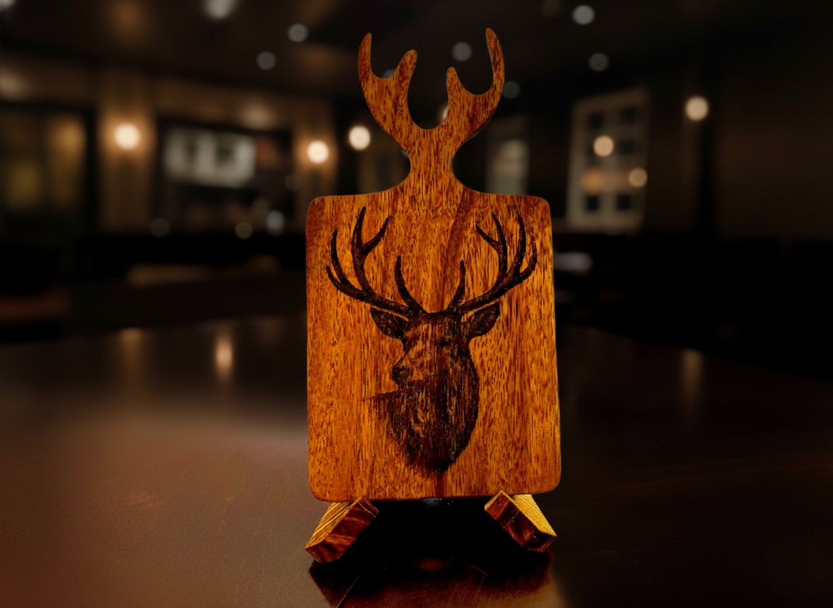 Engraved Antler Serving Board – Elk